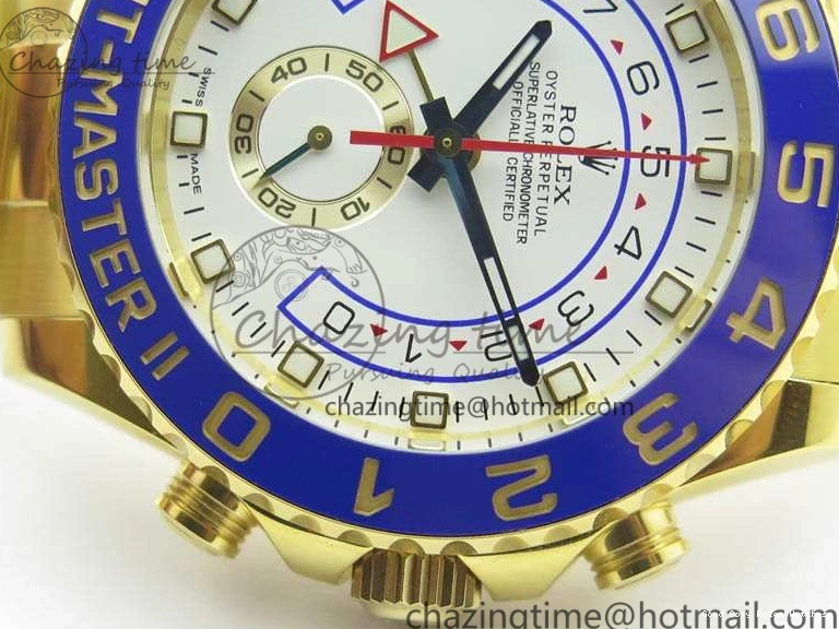 Best AAA Replica Sites Edition 3577 Bracelet II YG On YachtMaster YG Cozy 116688 Ceramic Bezel Best A White 1:1 Blue Dial JF 1224